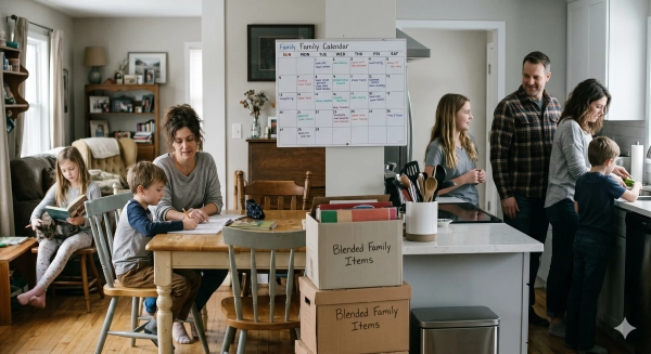 Blended family estate planning challenges showing the complexity of merging families and relationships in estate decisions